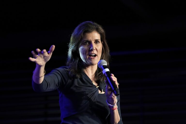 Nikki Haley speaks at a campaign event in Forth Worth, Texas