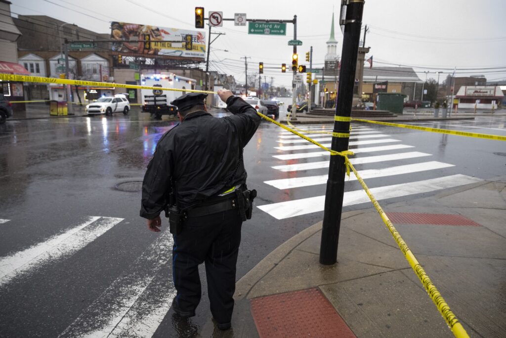 Deadly Bus Shootings Philadelphia Police officer at a crime scene