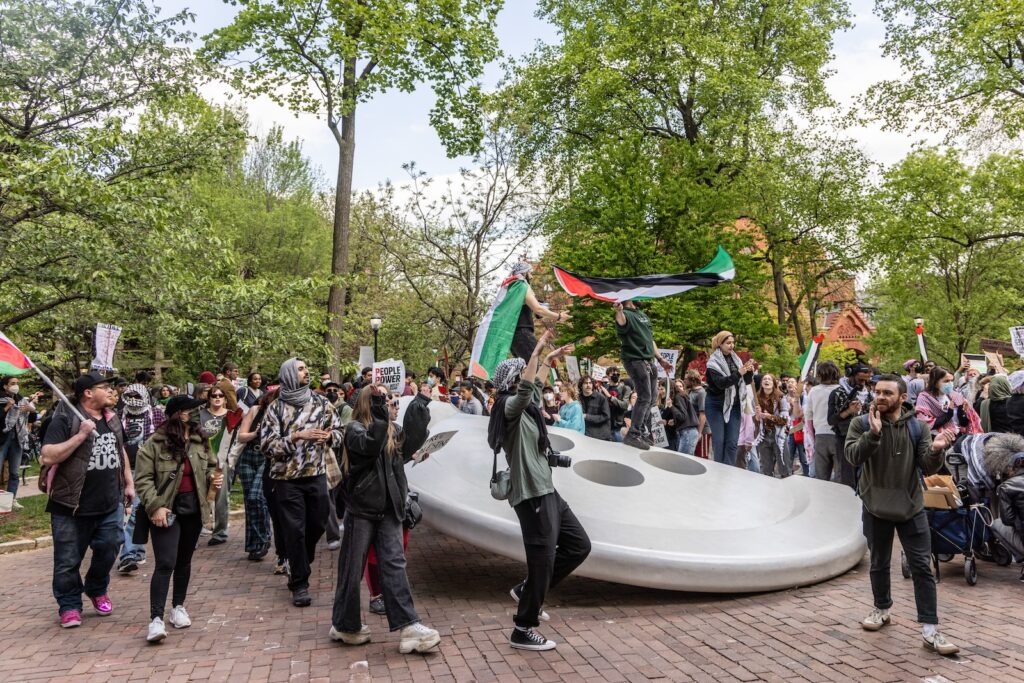 04 25 2024 k paynter reduced student protesters for palestine-7 Philadelphia Temple, Drexel and UPenn students marched to the campus