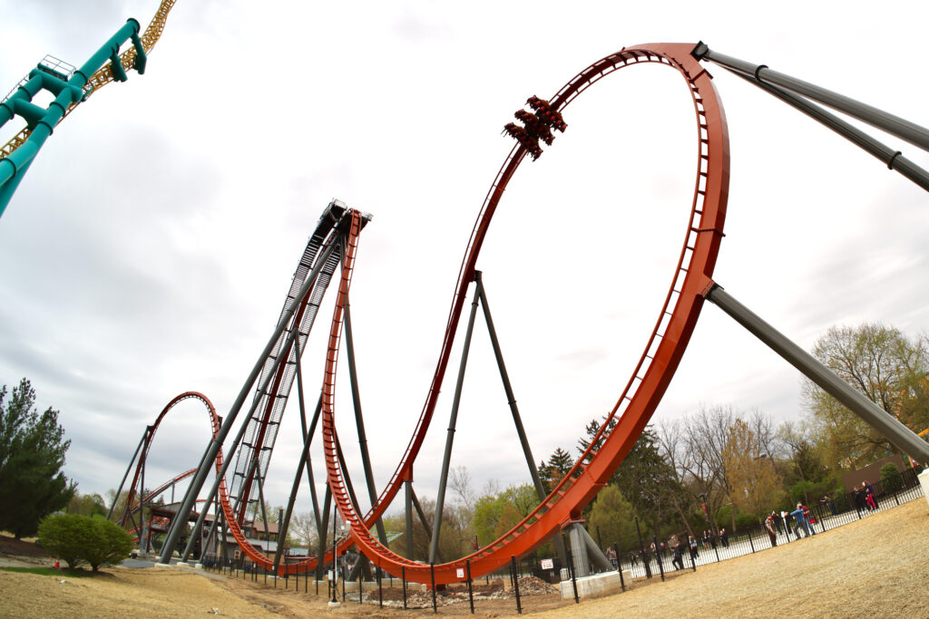 2024 04 17-e lee-dorneyvill pa dorney park-iron menace roller coaster Iron Menace