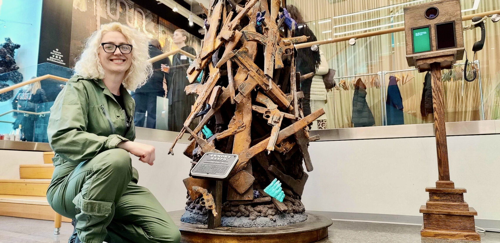 Natalie Hijinx and her sculpture