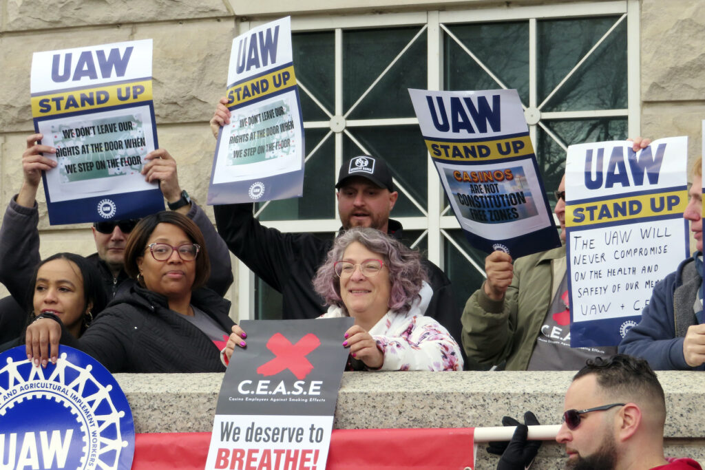 Atlantic City Casino Smoking Casino workers at a rally