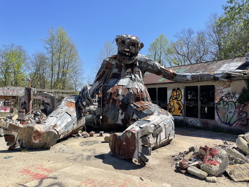 Big Rusty 1 Giant troll made out of recycled material