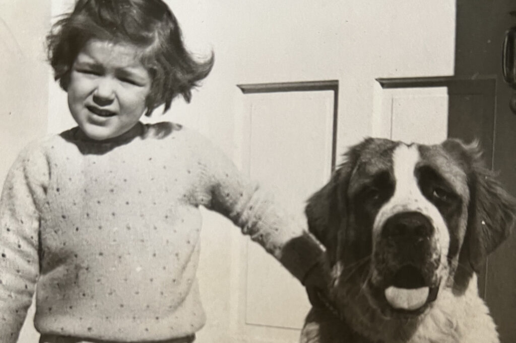 4-year old Marty with her dog Trudy