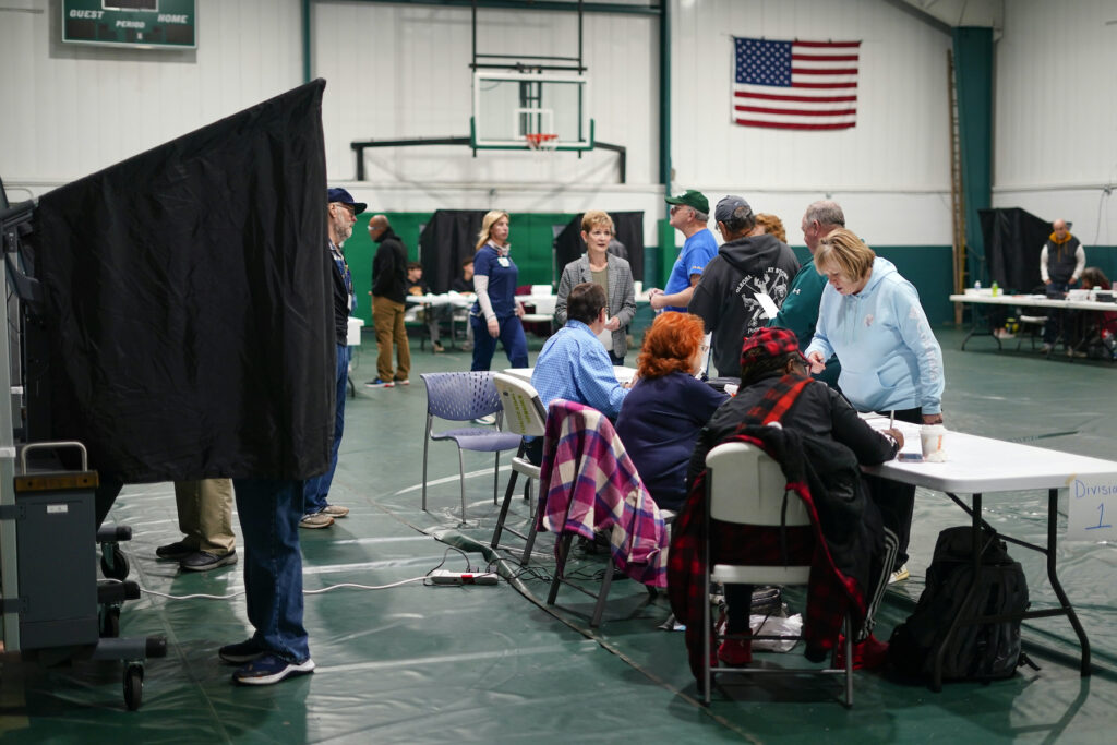 Election 2024 Decision Notes Pennsylvania election day at a polling place