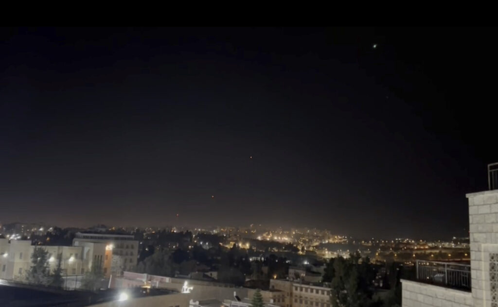Mideast Tensions missiles in the air at night