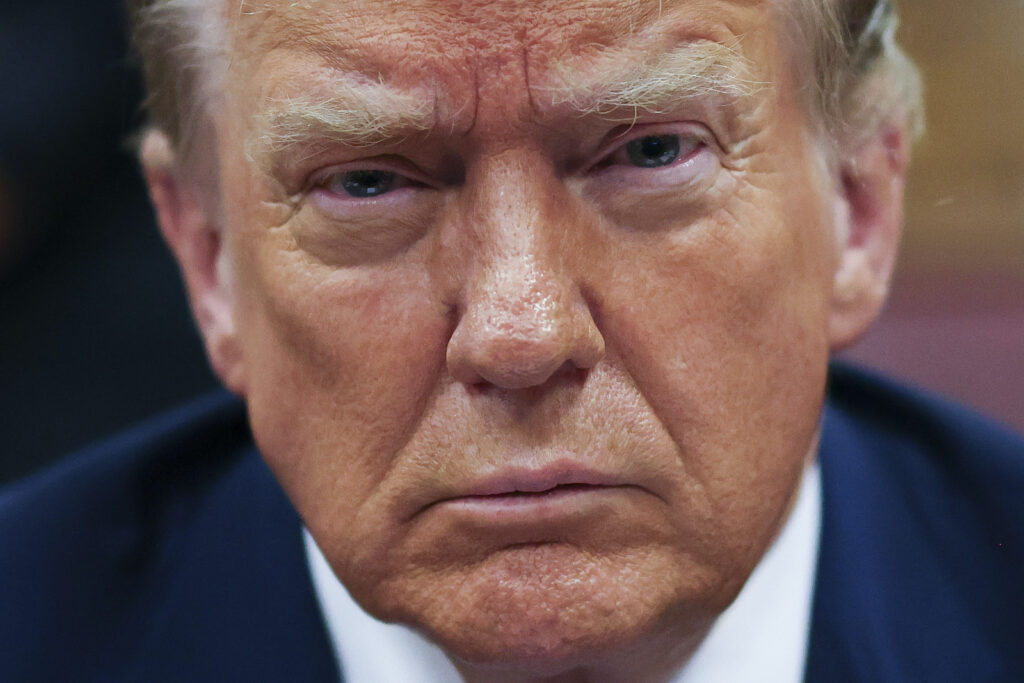 Trump Hush Money Closeup photo of Donald Trump's face