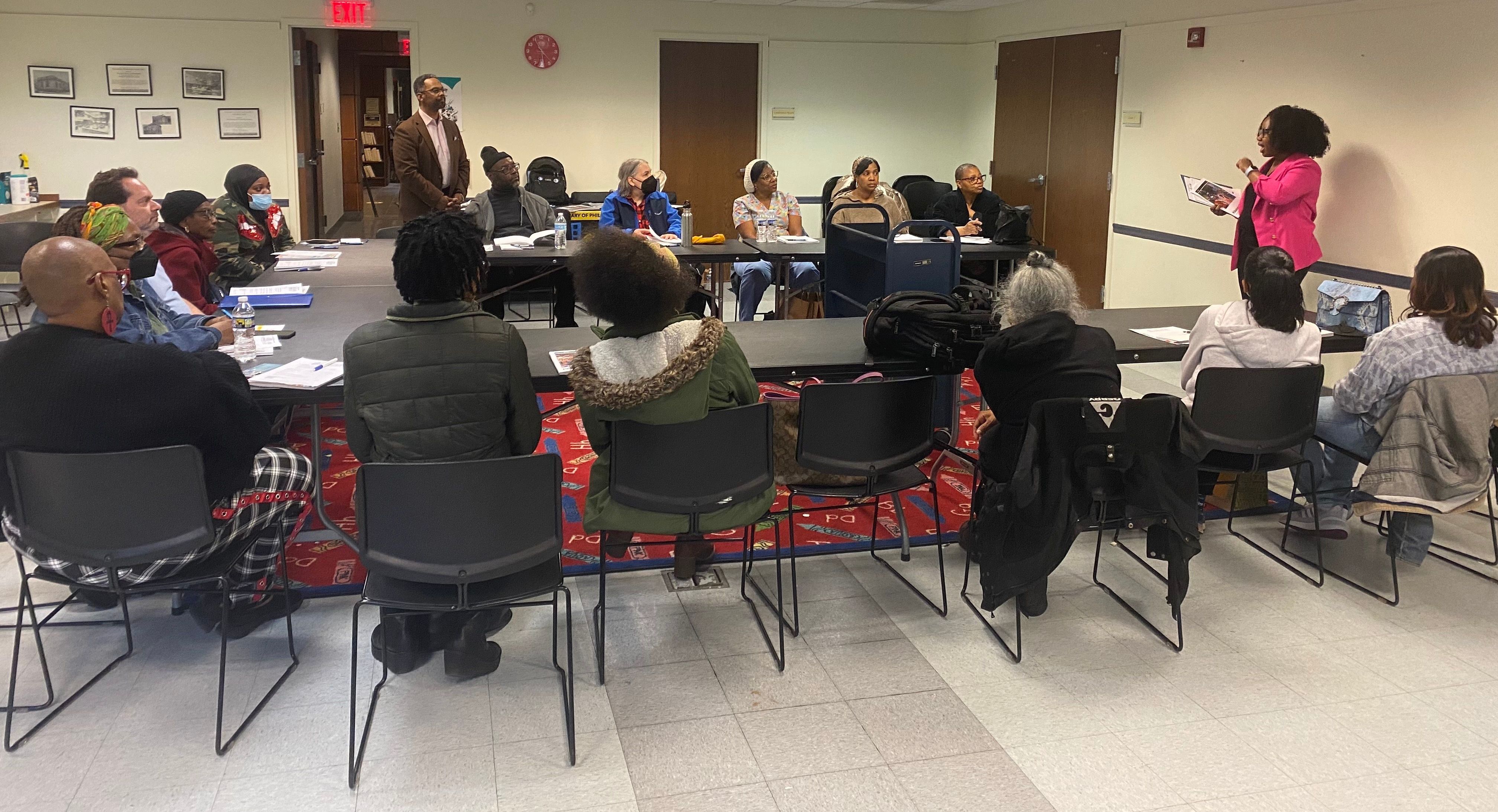 People discussing housing