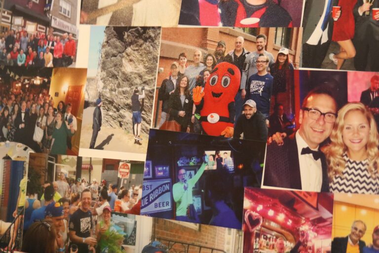 Photos of David April with his beloved Beer Runners and family members
