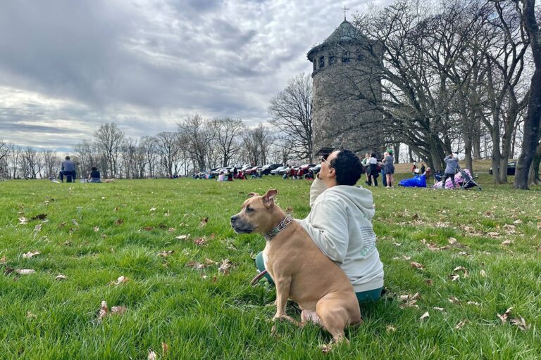 Shakira Hunt and her dog, Ginger