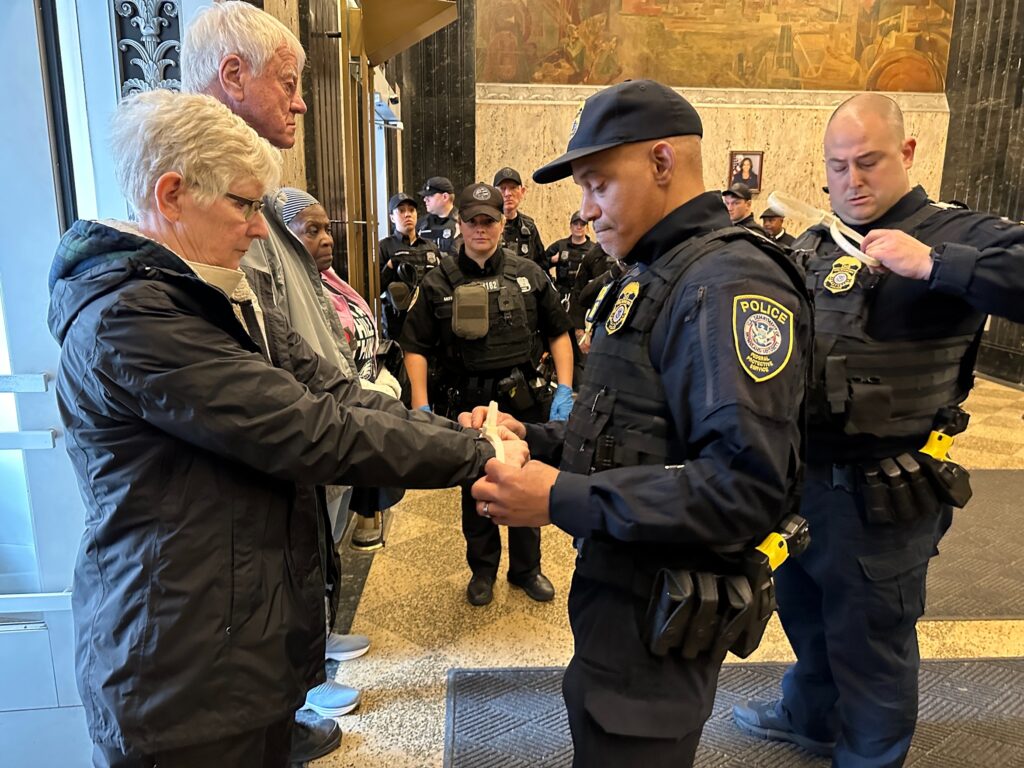 fetterman-sit-in-gaza-11 Police arrest activists for blocking the entrances of the U.S. Customs House in Old City
