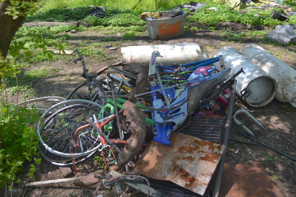 Bicycles left behind at the encampment