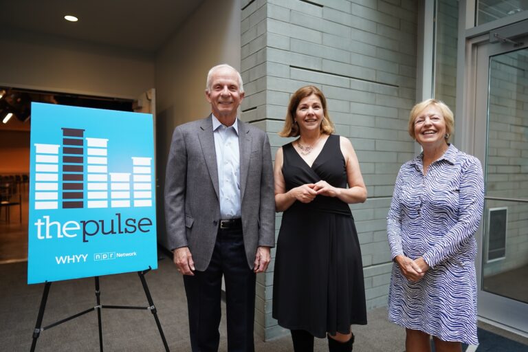 Fred Sutherland (left), Maiken Scott (center) and Barbara Sutherland pose for a photo
