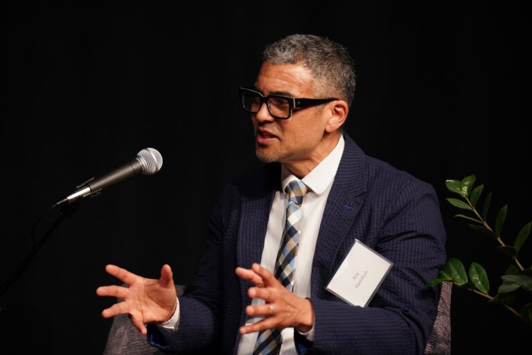 Roy Hamilton is interviewed during a live taping for 