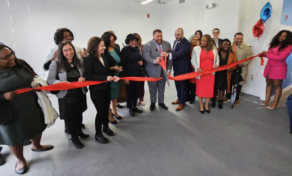 Elected officials at a ribbon cutting ceremony