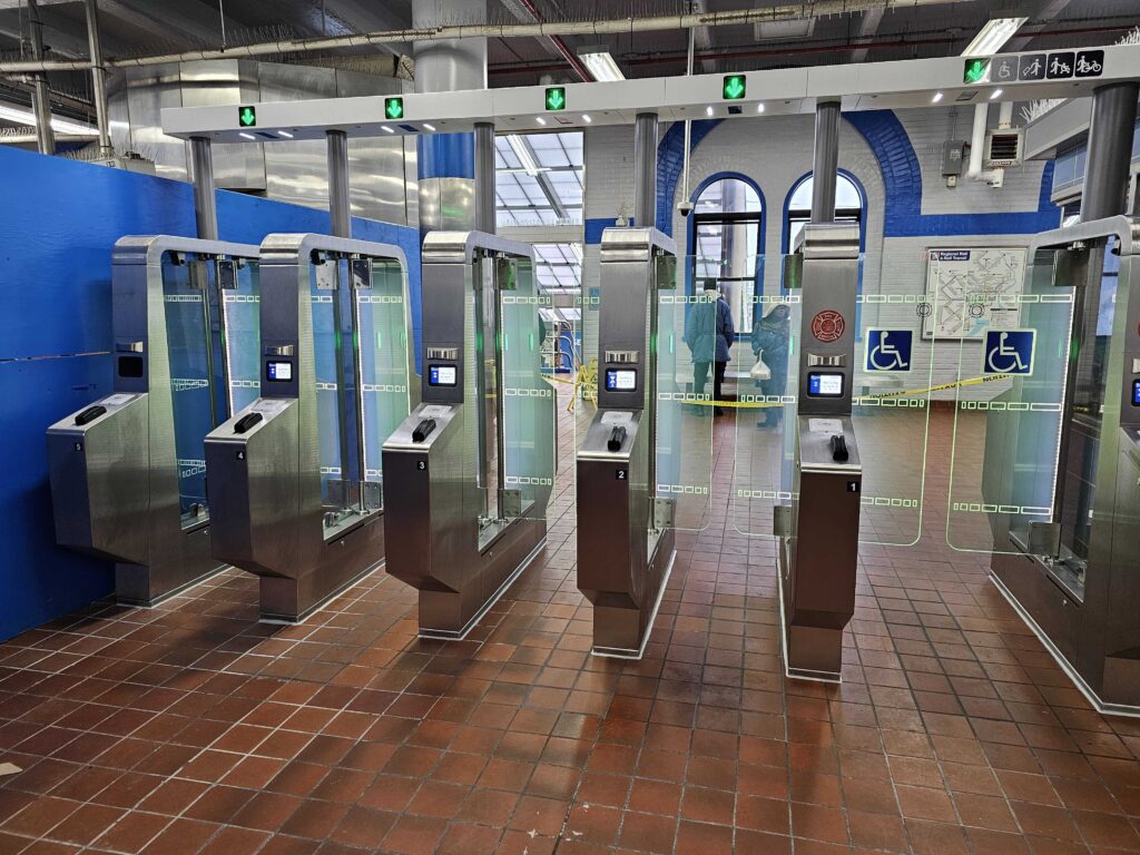 septa-turnstile-1 test gates at 69th Street Station