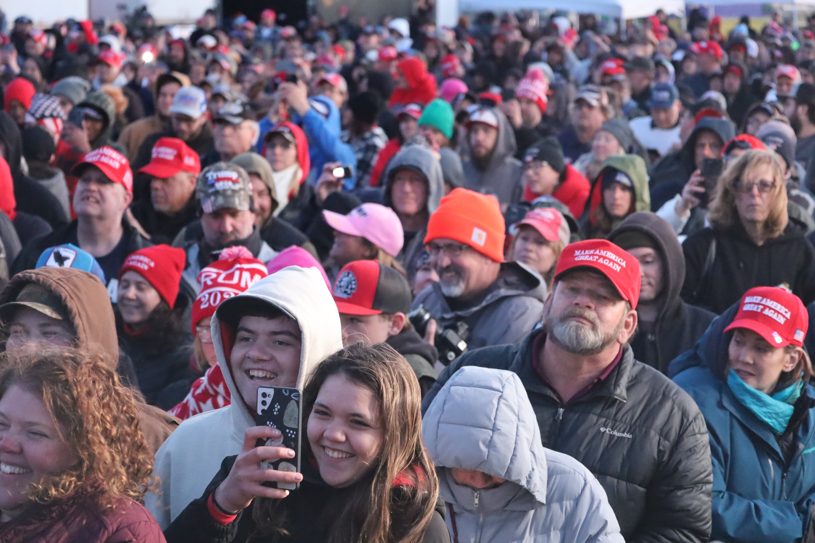 Trump supporters at his Schnecksville, Pa. rally