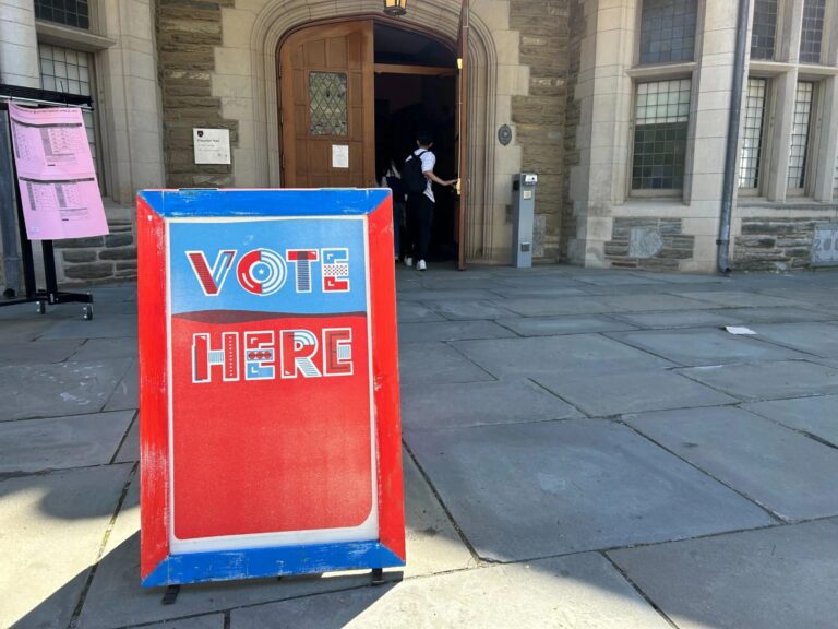 A polling place at the University of Pennsylvania