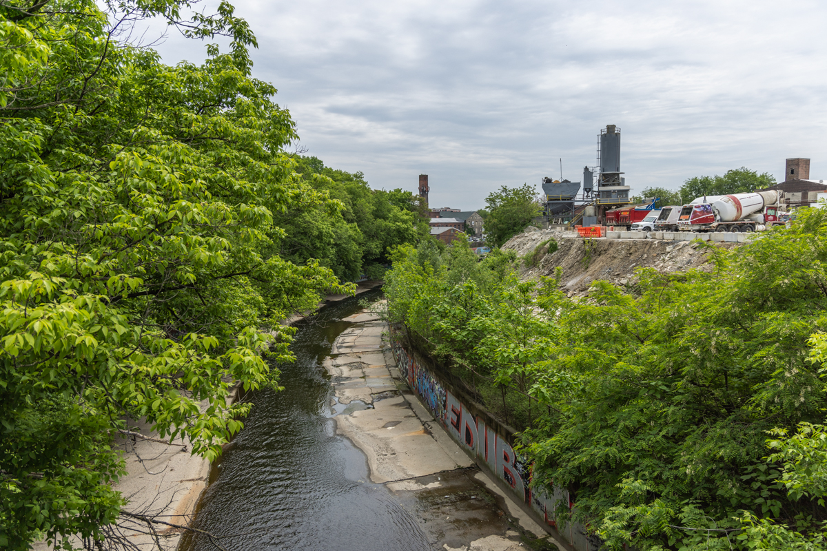 the cement company on the edge of Frankford Creek