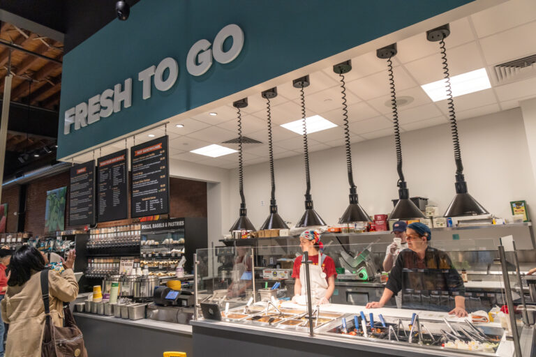 an area in the store serving hot food