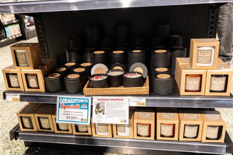 candles on a shelf