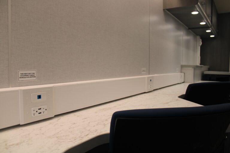 electrical outlets inside the Bucks County Workforce on Wheels bus
