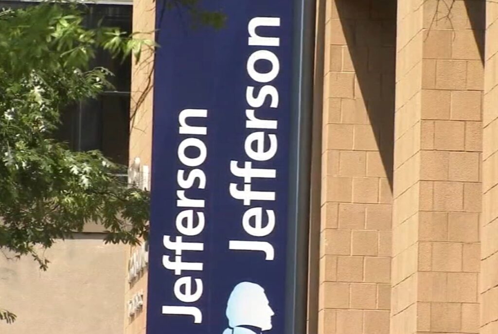 5399941_071619-wpvi-hospital-assault-5pm-vid Jefferson Health sign