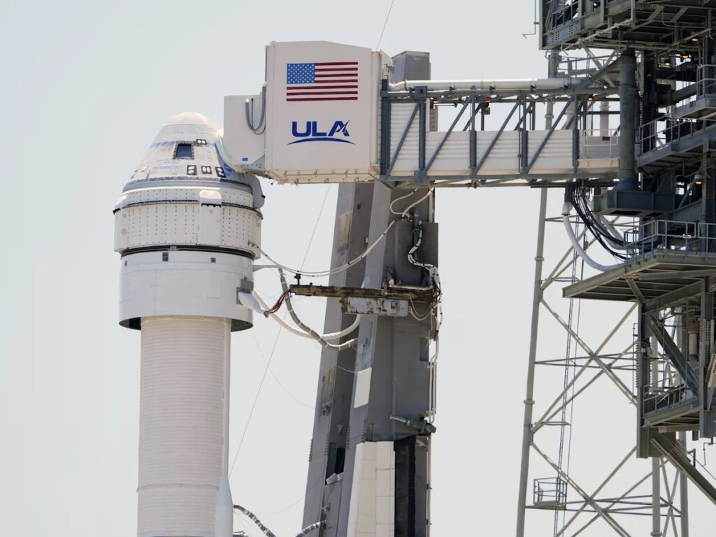 Boeing’s Starliner capsule atop an Atlas V rocket Boeing's Starliner capsule atop an Atlas V rocket