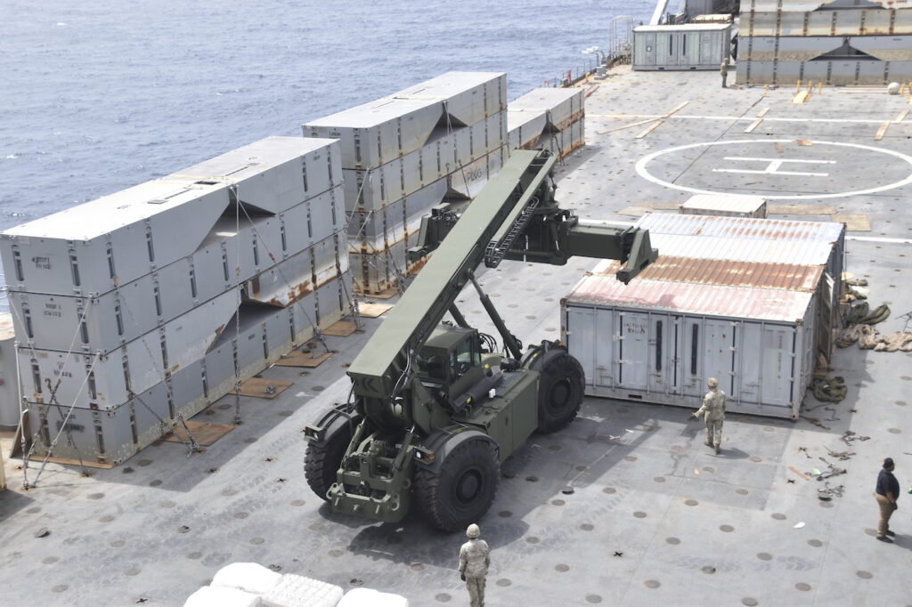 US Gaza Aid Army supplies on a boat