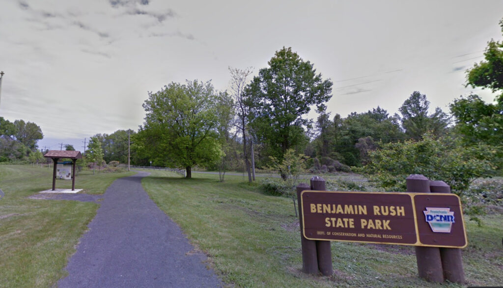Benjamin Rush State Park entrance sign