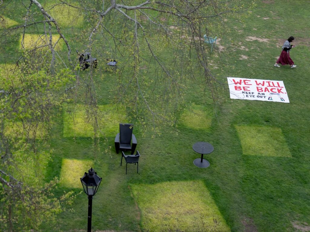brown-university-protest a lawn at Brown University