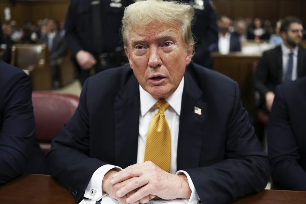 Trump Hush Money Former President Donald Trump appears at Manhattan criminal court for his criminal hush money trial in New York, Wednesday, May 29, 2024.