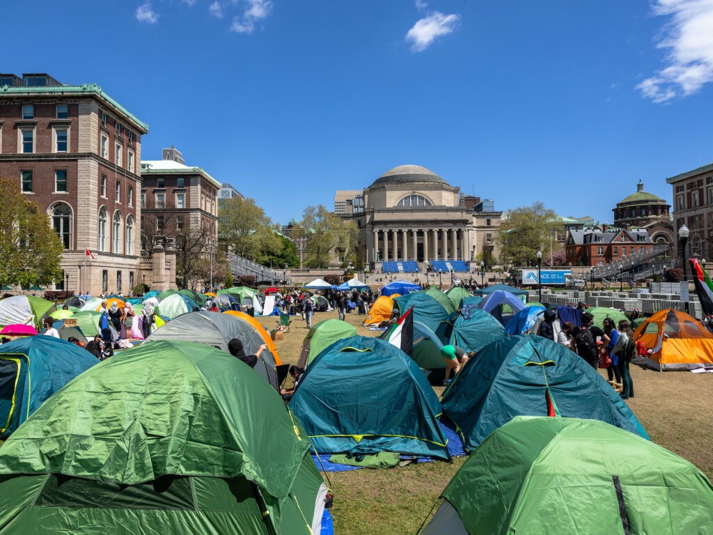 Pro-Palestinian Protests Continue At Columbia University In New York City Campus protest encampment