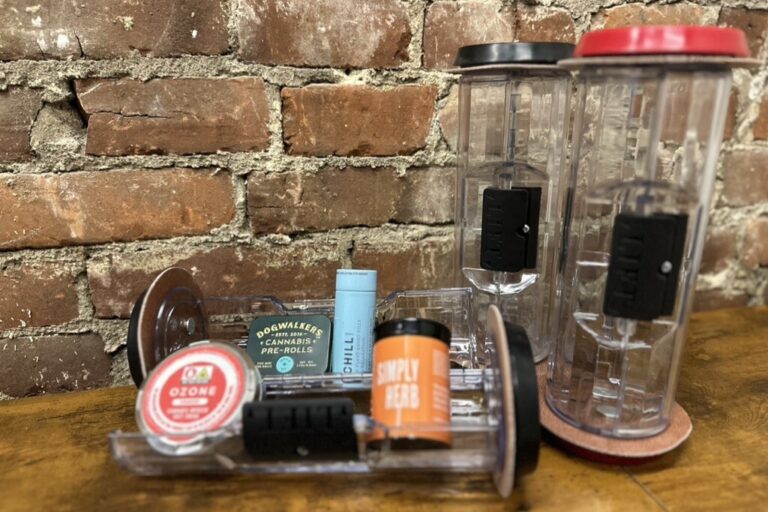 cannabis products on a shelf