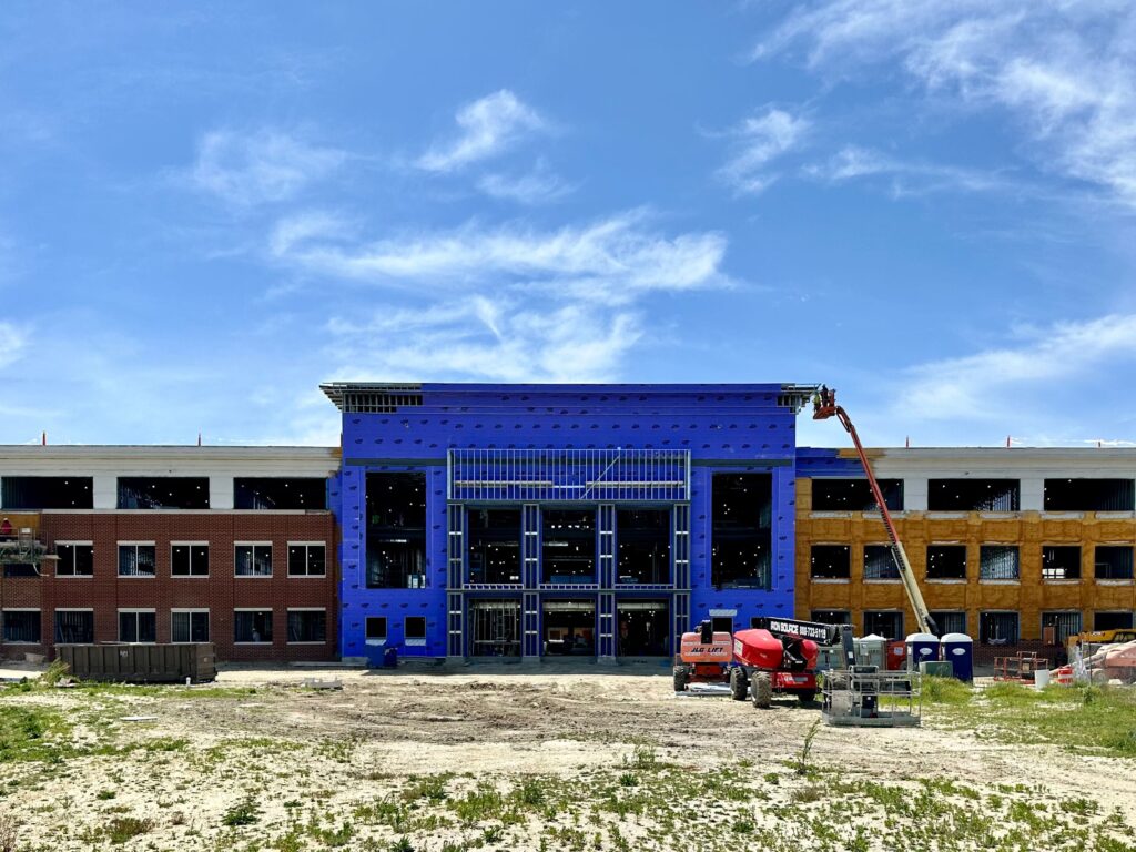 Construction at the school building