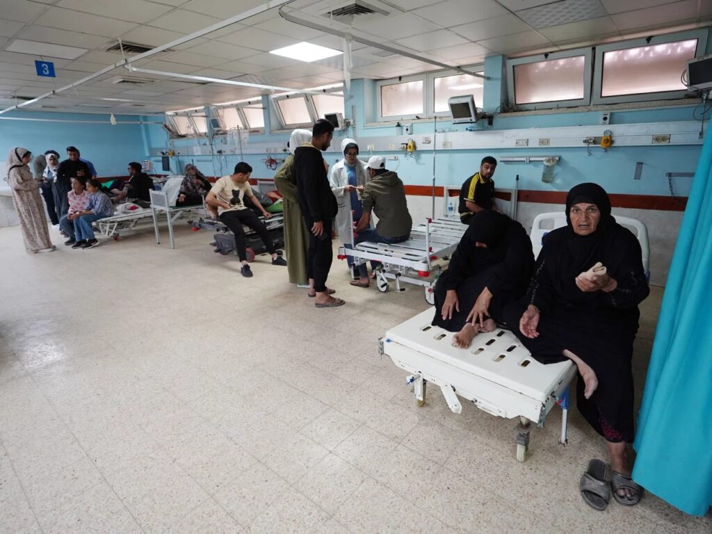 us-doctor-gaza Palestinians receive medical care at the European hospital in Khan Younis
