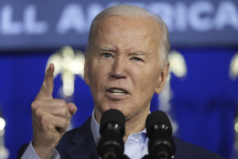 President Joe Biden speaks at a campaign event, April 16, 2024, in Scranton, Pa.