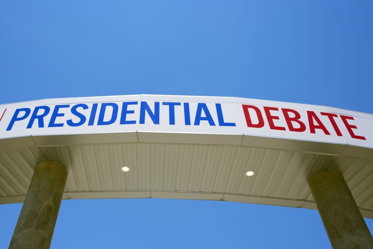 Sign says 'Presidential Debate'