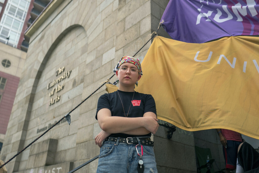 Education Colleges Closing Cyrus Nasib standing outside of UArts