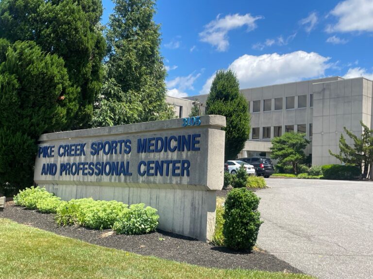 a sign reads Pike Creek Sports Medicine and Professional Center