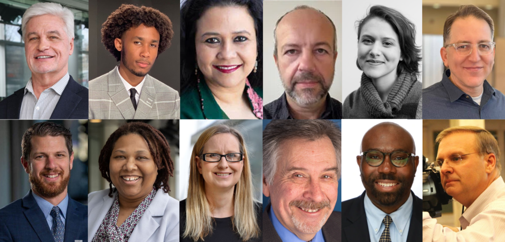 WHYY News Team From top left to top right and bottom left to bottom right, Cris Barrish, Kenny Cooper, Madhu Bora, Carmen Russell-Sluchansky, Emily Neil, Meir Rinde, Mark Eichmann, Jamila Bey, Sarah Mueller, David Matthau, P. Kenneth Burns, and Tom Macdonald (WHYY)