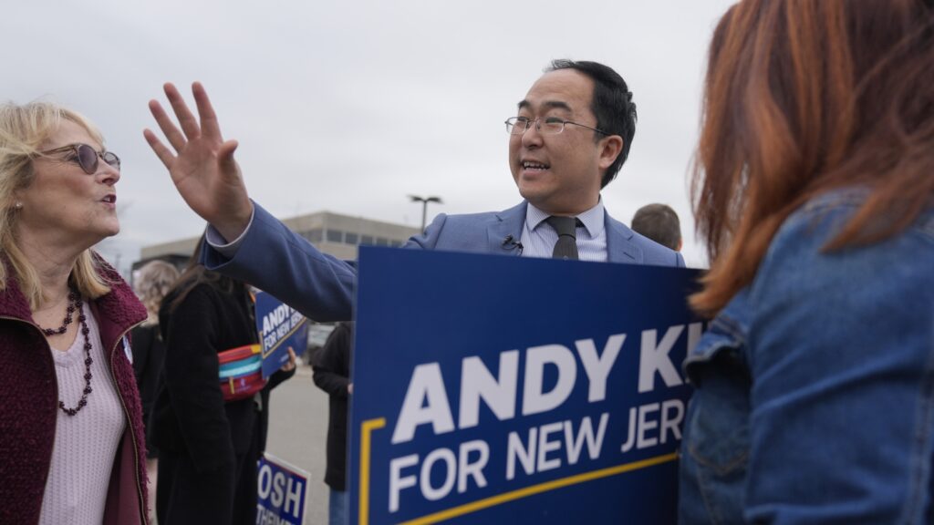 Andy Kim Rep. Andy Kim saying hi to supporters at a rally