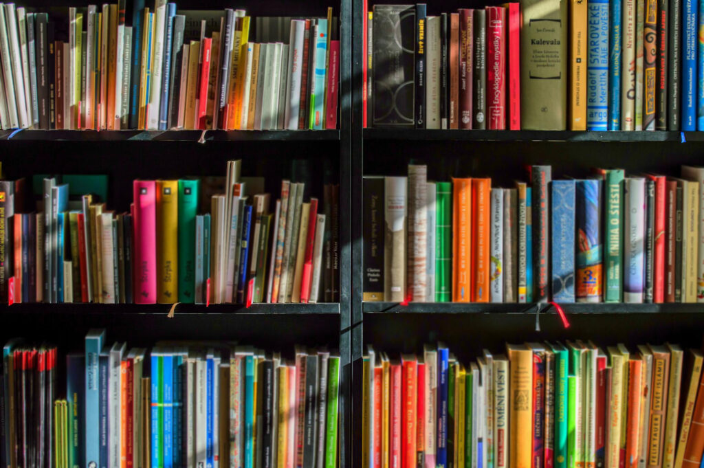 Books on a shelf