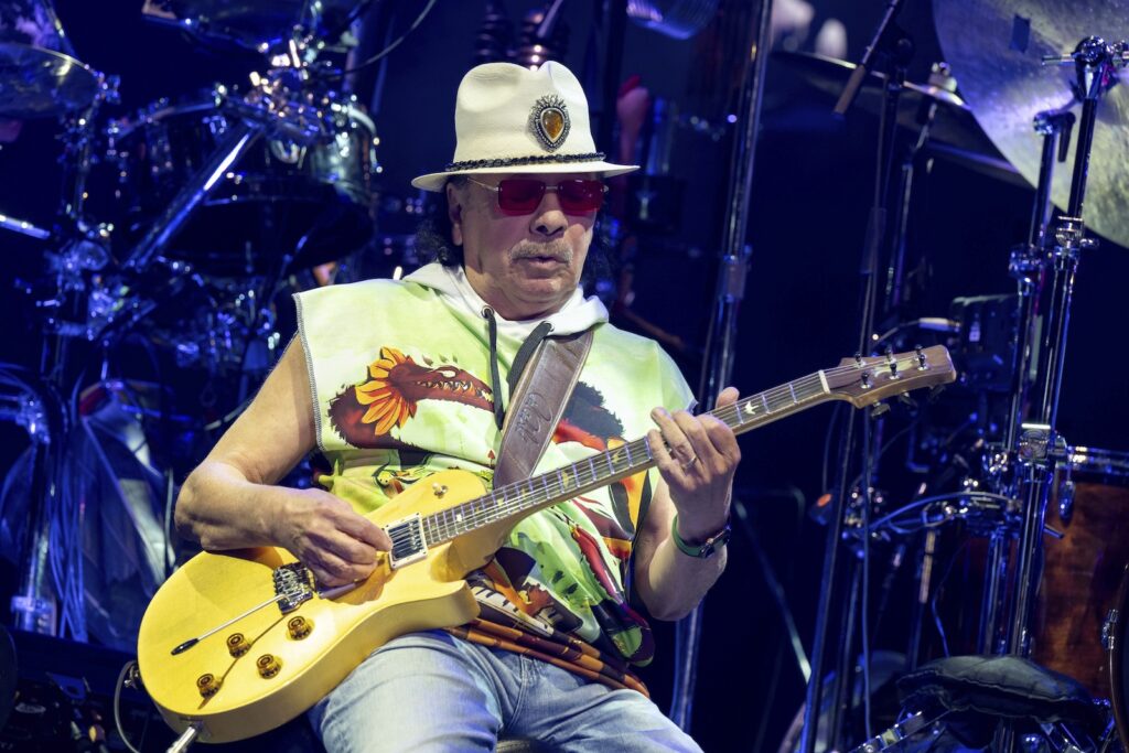 Carlos Santana performs at Gas South Arena on Tuesday, June 18, 2024, in Duluth, Ga