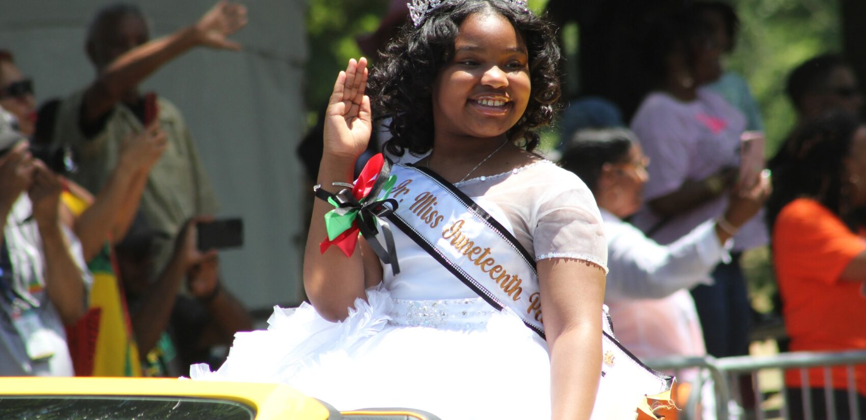 Philadelphia's Juneteenth Parade proceeded down 52nd Street from just outside the Mann Center to the festival at Malcolm X Park on June 16, 2024. (Cory Sharber/WHYY)