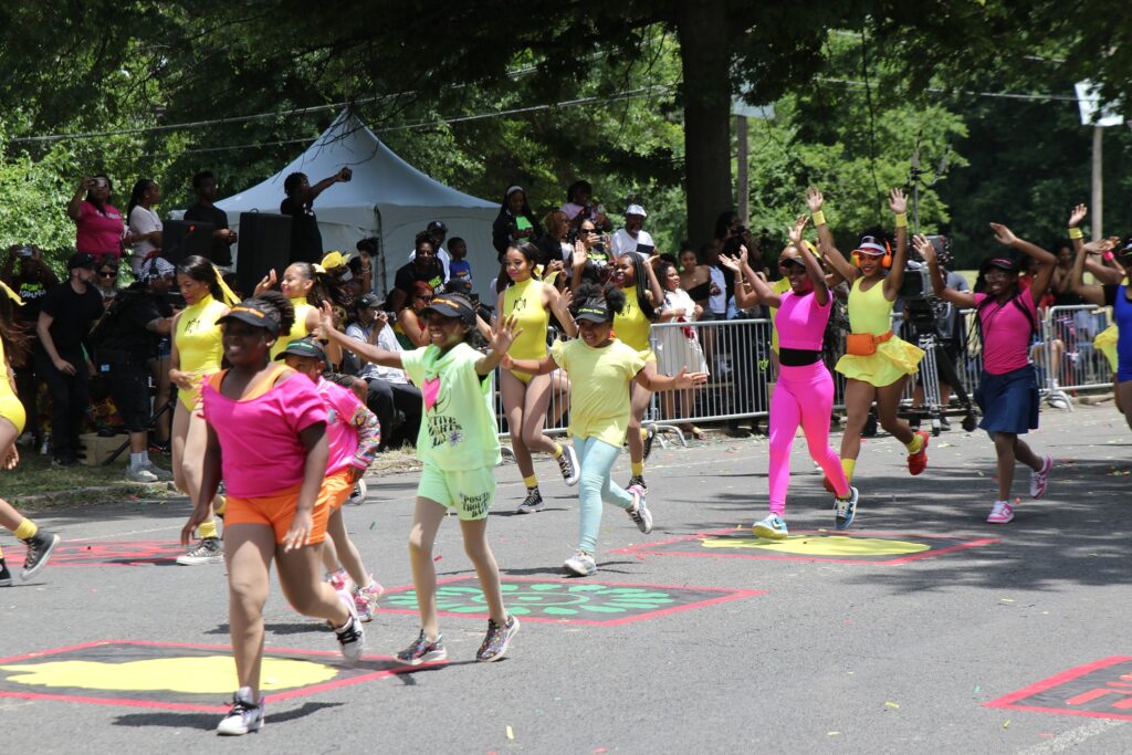 juneteenth-parade-philadelphia-2024-4 Philadelphia's Juneteenth Parade proceeded down 52nd Street from just outside the Mann Center to the festival at Malcolm X Park on June 16, 2024. (Cory Sharber/WHYY)