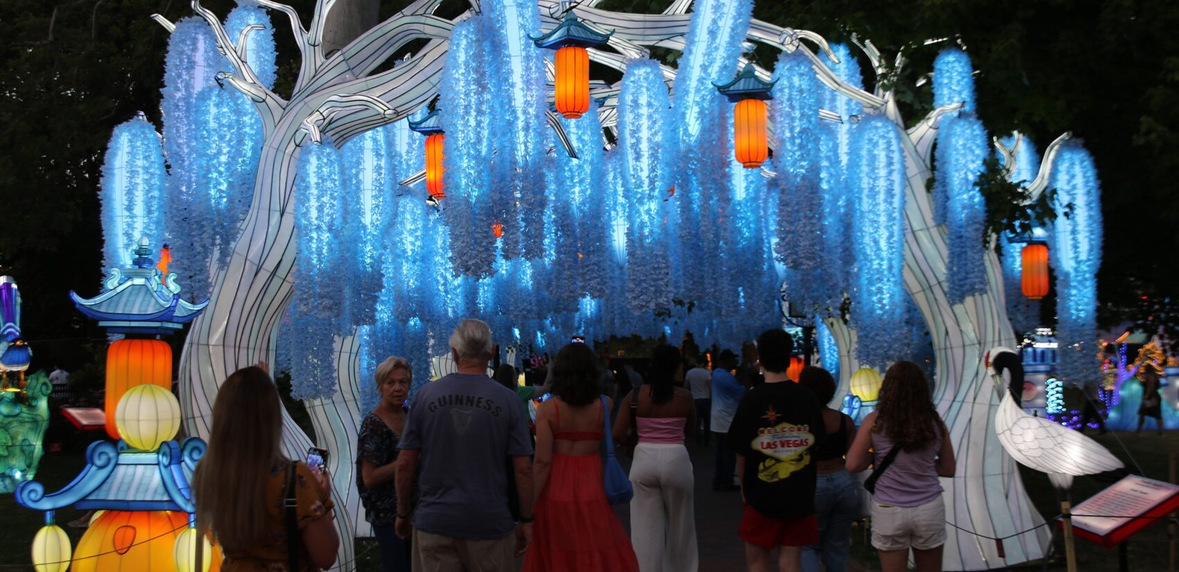 More than 100 people spent nearly 30,000 hours putting together the handmade lanterns for this year’s festival. (Cory Sharber/WHYY)
