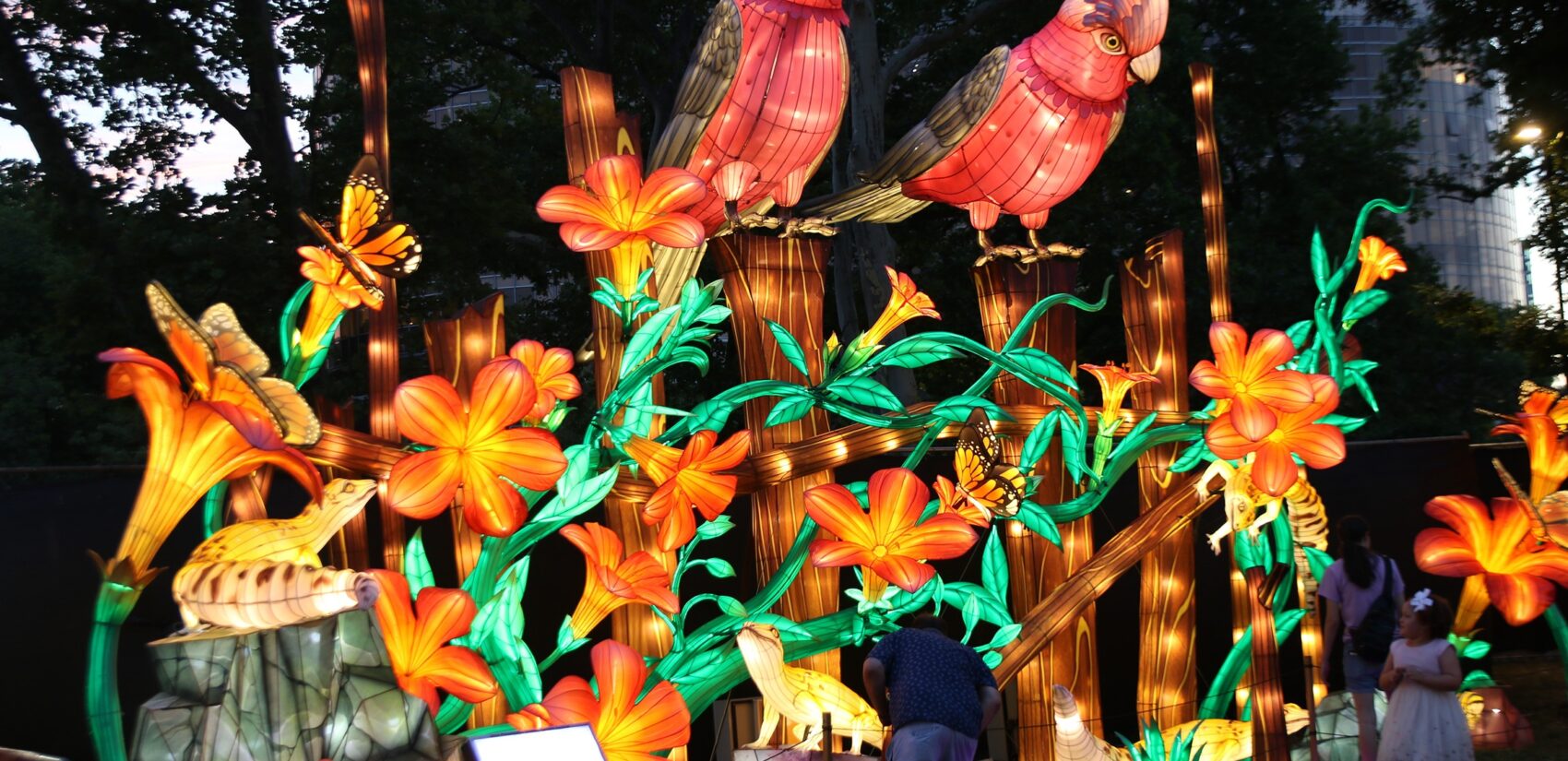 More than 100 people spent nearly 30,000 hours putting together the handmade lanterns for this year’s festival. (Cory Sharber/WHYY)