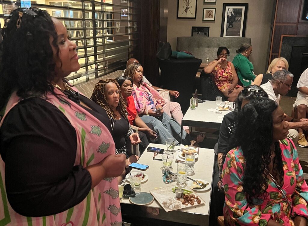 presidential-debate-watch-party-philadelphia-5 The Philadelphia Black Caucus hosted a presidential debate watch party at Hilton Philadelphia City Avenue on June 27, 2024 (Amanda Fitzpatrick/WHYY)