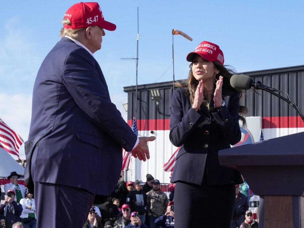Election 2024 Trump Donald Trump and Kristi Noem